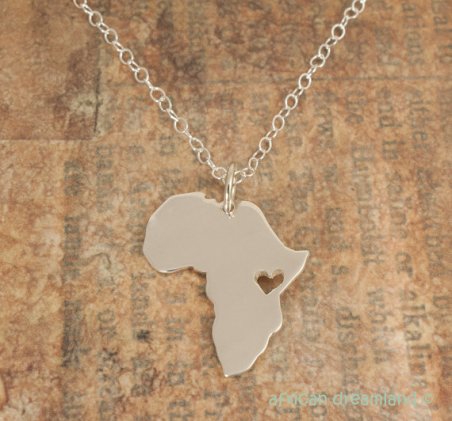 africa heart necklace
